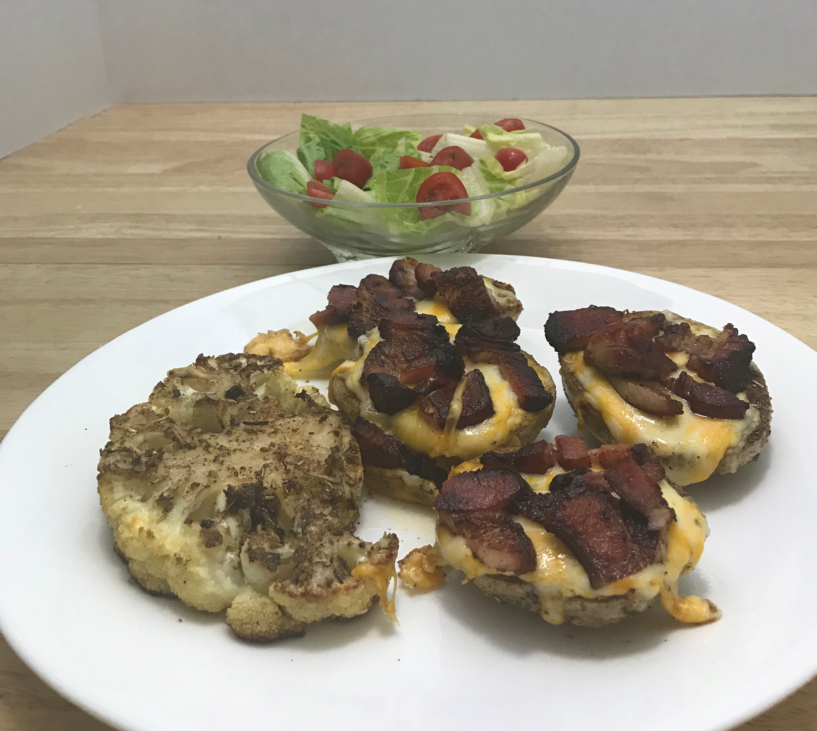 Read more about the article Twice Baked Potatoes and Cauliflower Steak